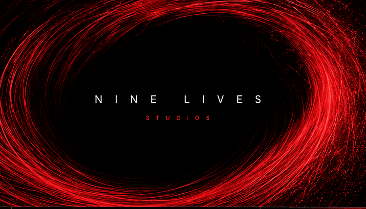 The Nine Lives Studios logotype ringed by red light trails