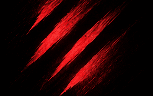 Four red claw slashes torn across black