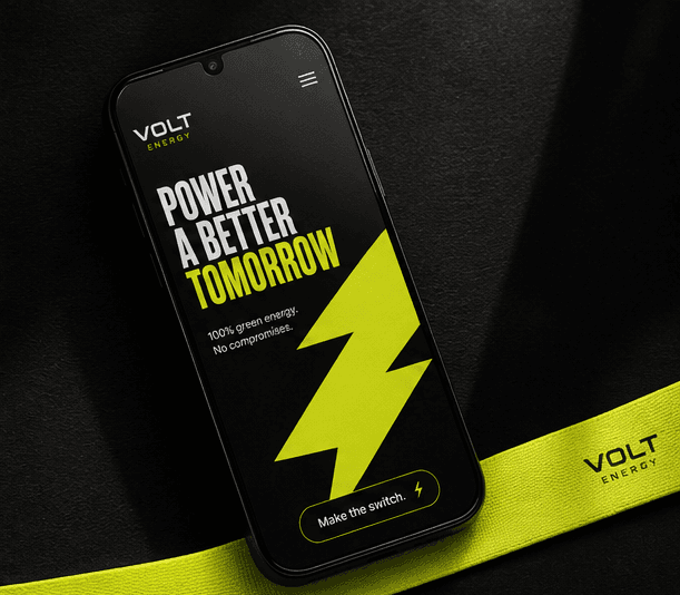 The Volt Energy site on mobile reading Power A Better Tomorrow