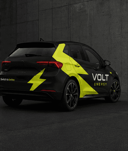 A Volt Energy fleet car in the bolt livery